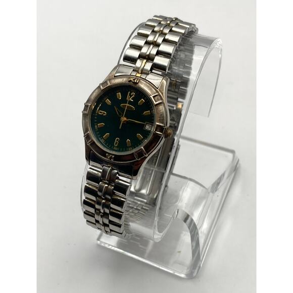 VTG Guess 1995 Dark Green Womens Watch 26mm - New Battery Wrist 7.25 Can Shorten - Picture 4 of 9